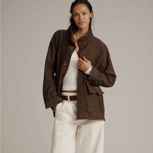 ANTHROPOLOGIE X PILCRO Surplus Cinch Waist Jacket, Size S